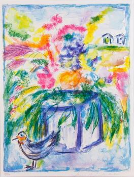 Lena Linderholm · LINDERHOLM, LENA. Färglitografi. Sign. o numr. 54/290