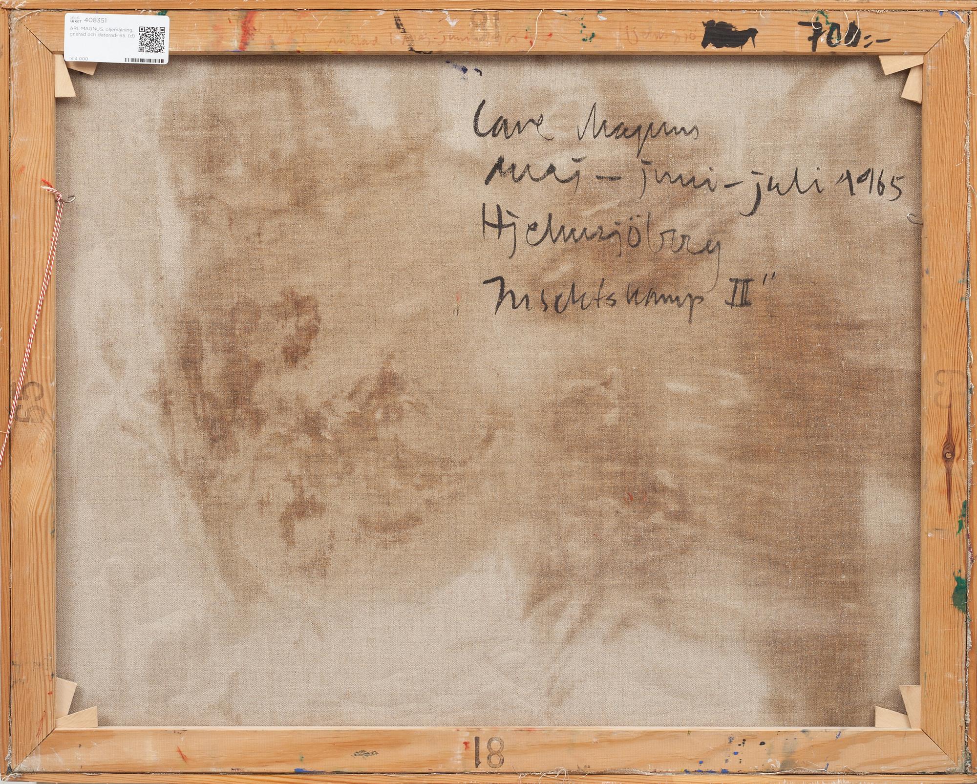 CARL MAGNUS, oljemålning, signerad och daterad- 65.