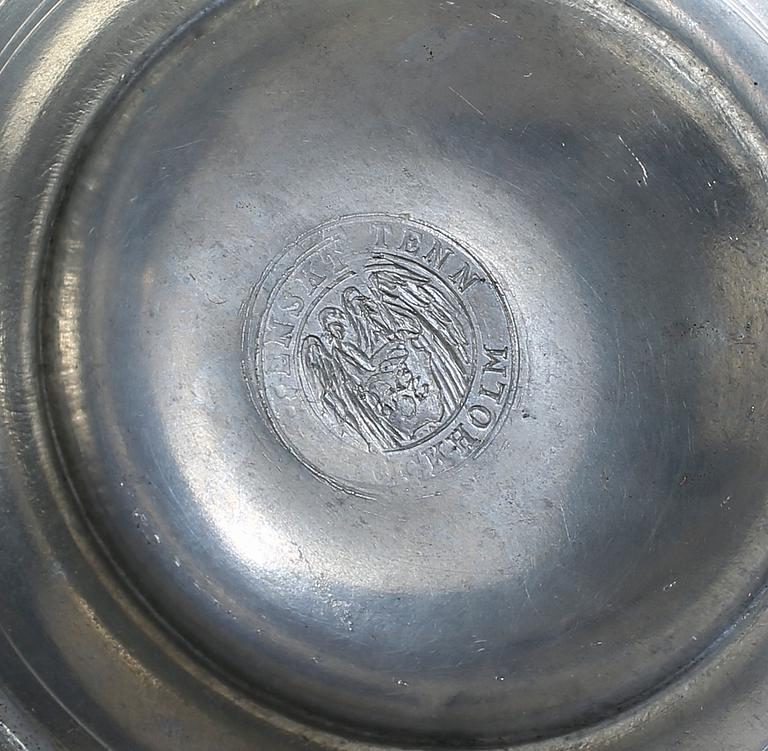 MJÖLKKANNA samt SOCKERSKÅL, två delar, tenn, Svenskt Tenn, 1900-talets första hälft / mitt.