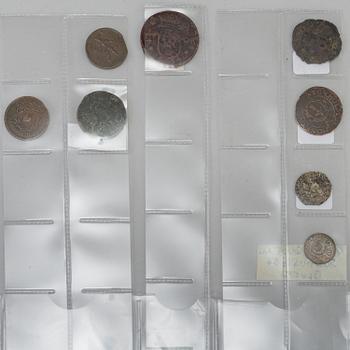 SAMLING MYNT, 40 stycken, Sverige, 15-1700-tal.