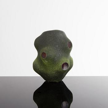 A Unique Per B Sundberg glass vase for Orrefors, signed, numbered and dated 2000.