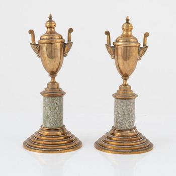 Pair of brass candlesticks, Skultuna, circa 1900.