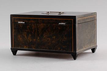 SKRIN, gröntonad alrot, Anders Jacob Rosendahl, Arboga (1762-1836), silverbeslag stämplade 1795.