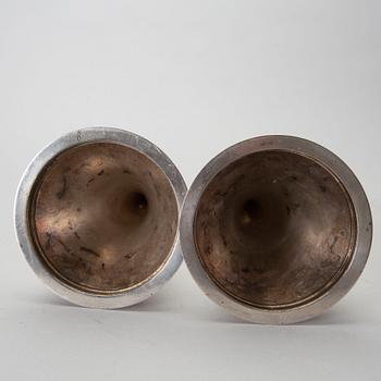 WIWEN NILSSON, Ljusstakar ett par, "Bysantinska modellen" sterling silver Lund 1959.