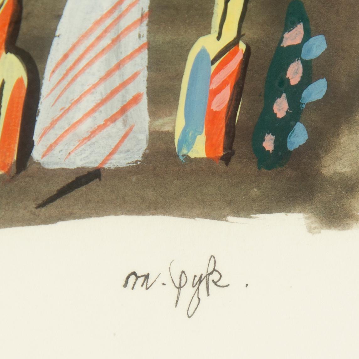Madeleine Pyk, mixed media, signed.