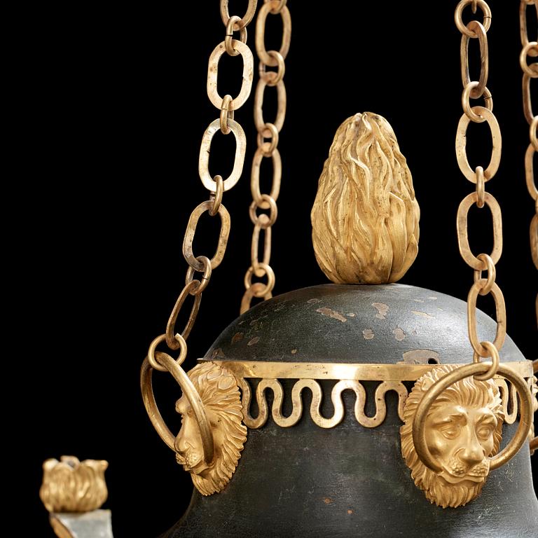 An Empire early 19th century eight-light hanging-lamp.