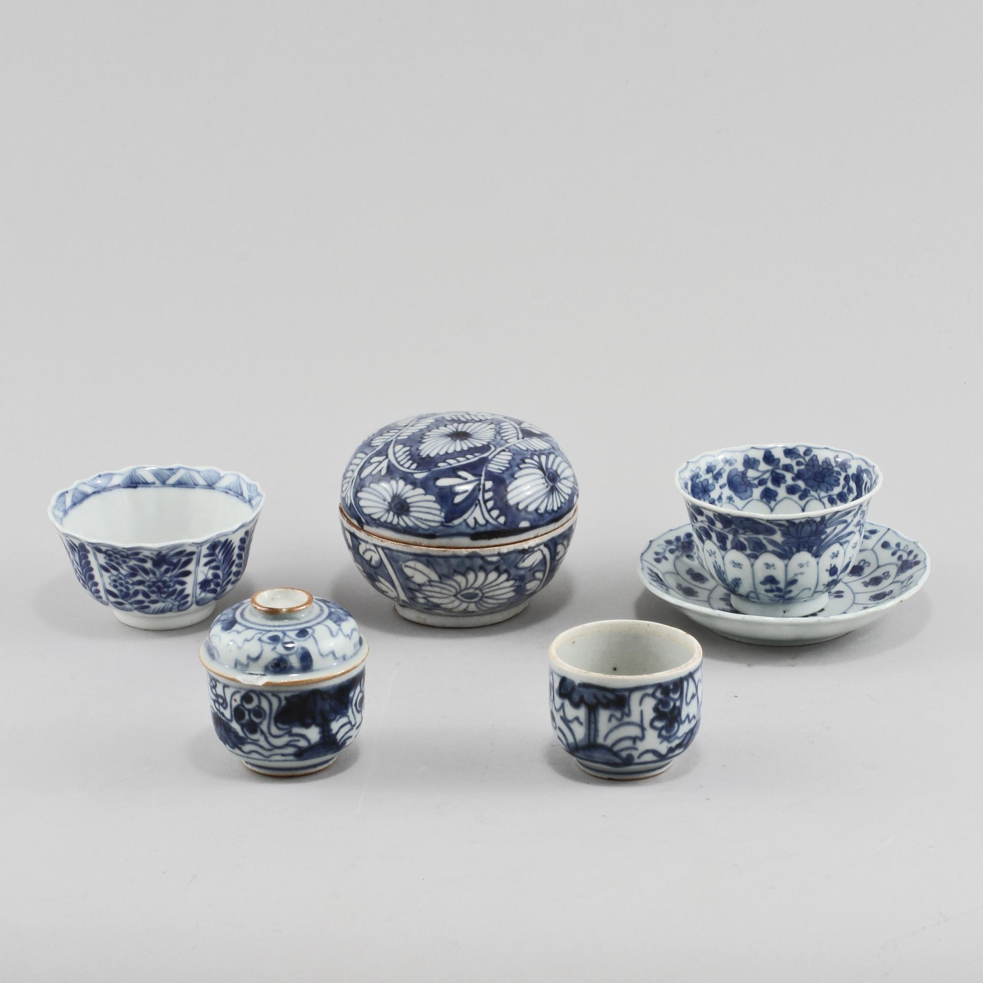 PARTI PORSLIN, 6 delar, Kina, 1700/1800-tal.