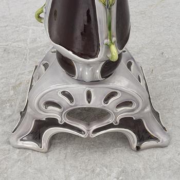 Pedestal with planter, Art Nouveau, R. M. Krause Majolika- und Steingut-Fabrik, early 20th Century.