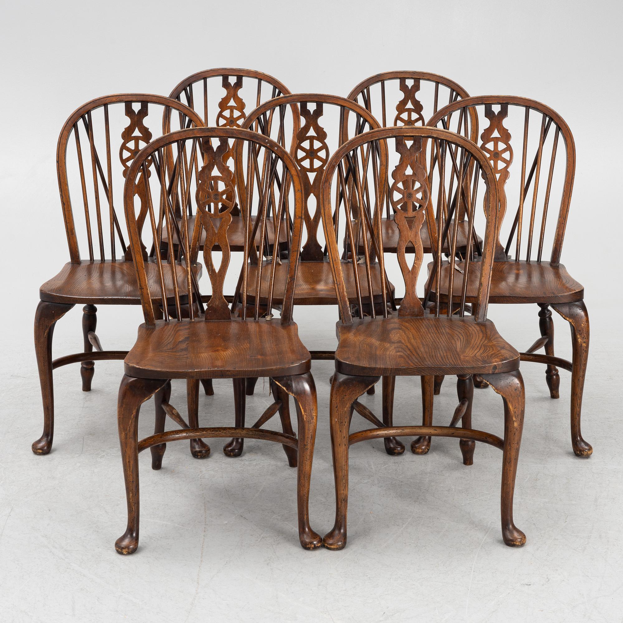 A set of seven chairs, Glenister, England, first half of the 20th Century.