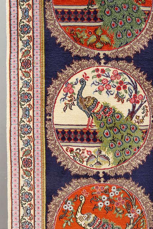 A pictorial Qum runner, ca 424 x 83 cm.