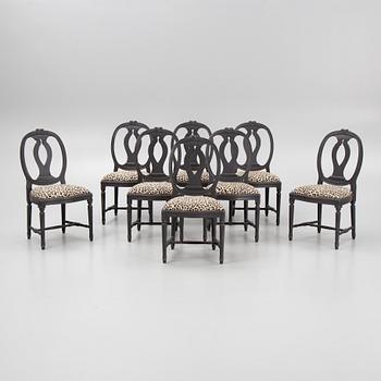 A set of eight Gustavian style chairs, late 20th Century.