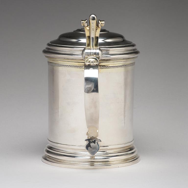 A Swedish 18th century parcel-gilt silver tankard, mark of Niclas Warneck, Karlstad 1766.