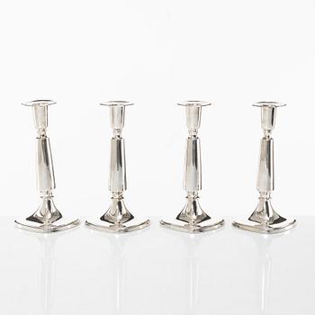 Tore Eldh, candlesticks, 4 pcs, silver K&EC, 1967, Ceson, Gothenburg 1995.