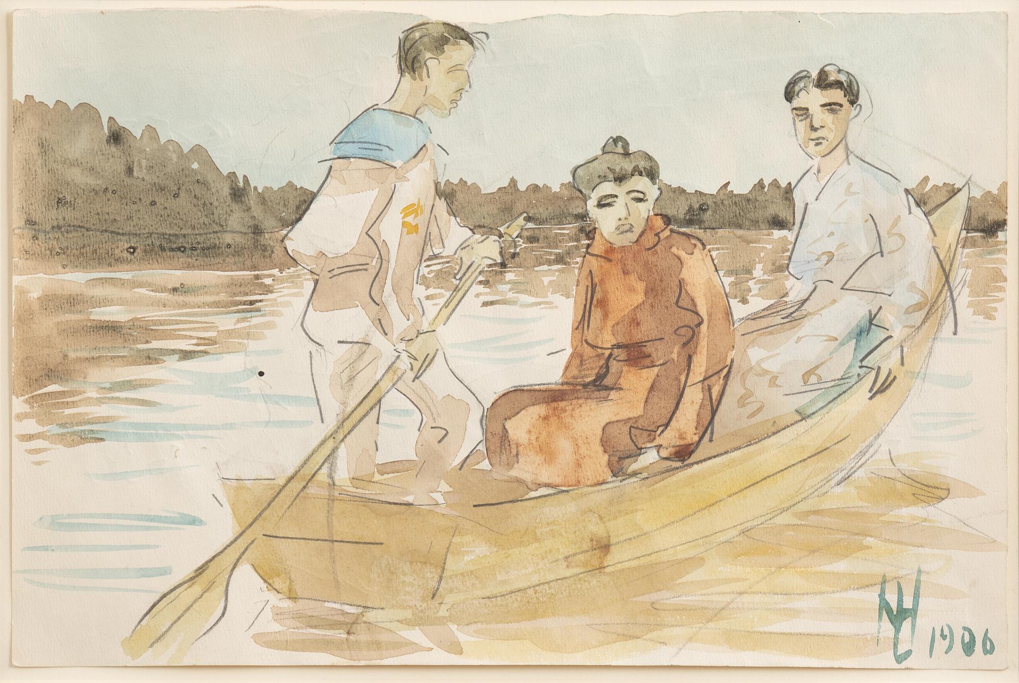 Harriet Löwenhjelm, watercolour, signed and dated 1906.