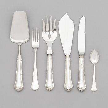 A 24-piece set of 'Chippendale' silver cutlery, Finnish hallmarks 1987-91.