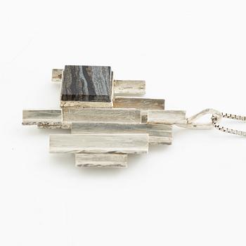 Atelier Borgila, pendant, sterling silver with ore, Stockholm 1979.