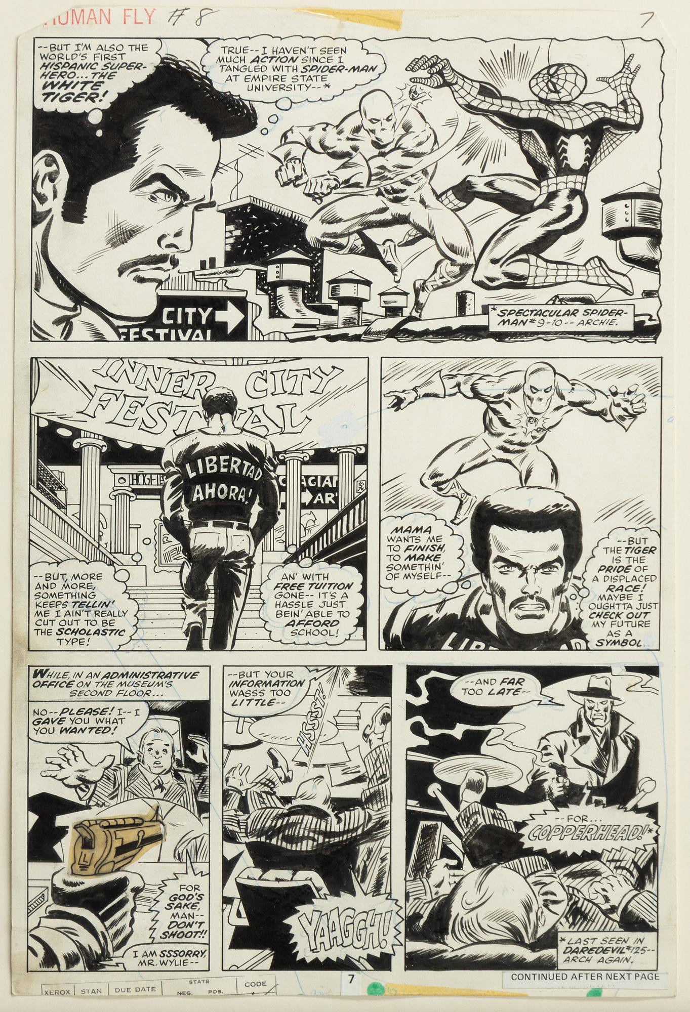 Marvel, "Human Fly", orginalteckningar, 1978.