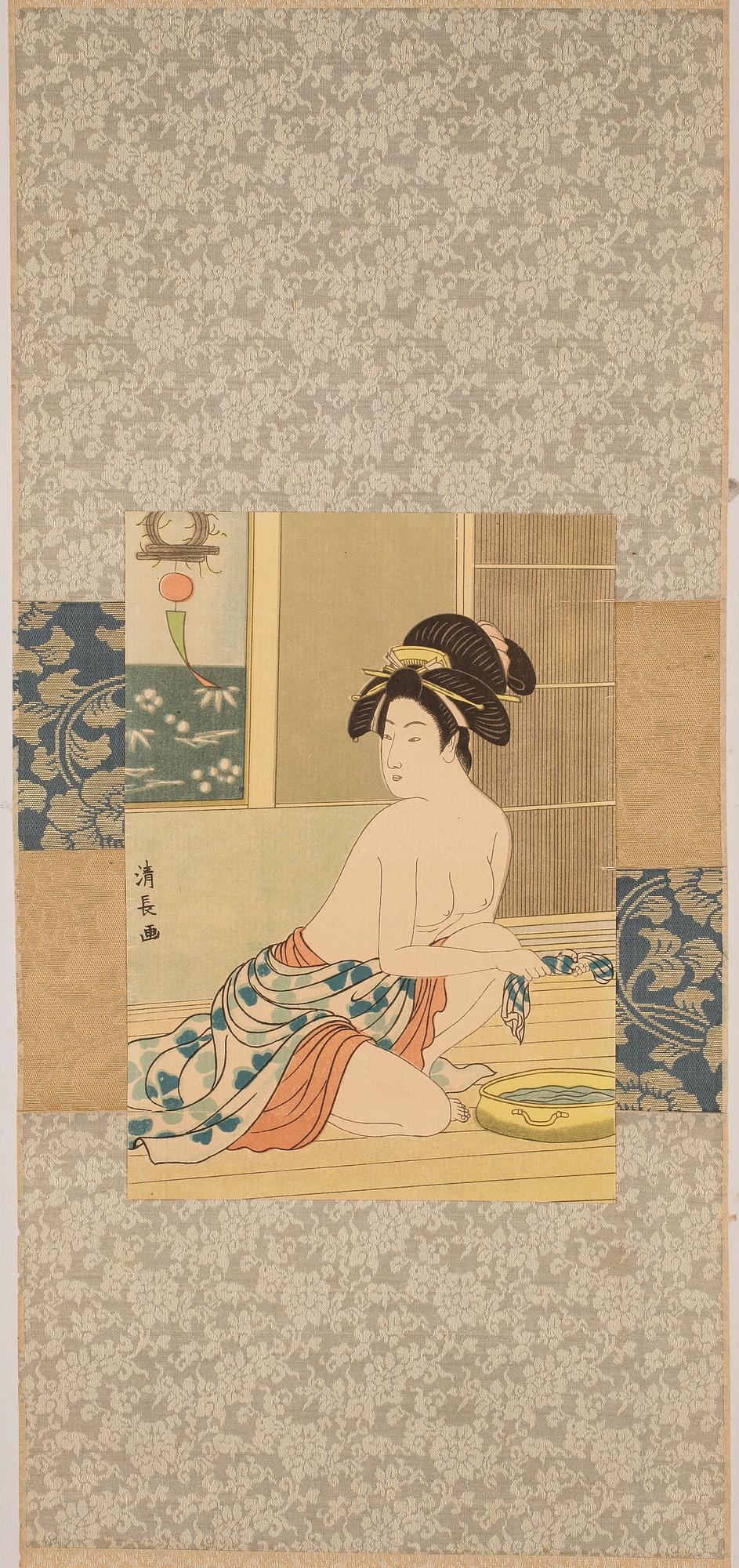 OKÄNDA KONSTNÄRER, rullmålningar 5 st. Japan, 1900-tal.