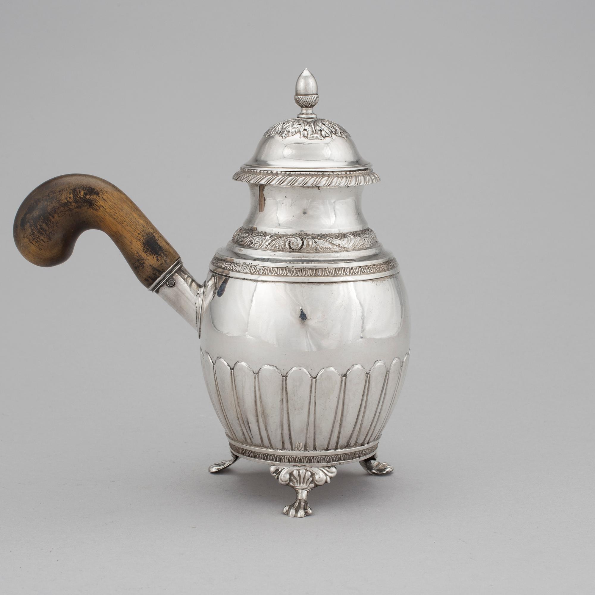 COFFEE POT , silver, P Holmberg, Örebro, 1856. Tot weight of 429 grams.