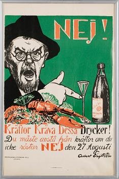 Albert Engström · ALBERT ENGSTRÖM, efter, affisch, Propaganda Centralen N.E.J, Göteborg.
