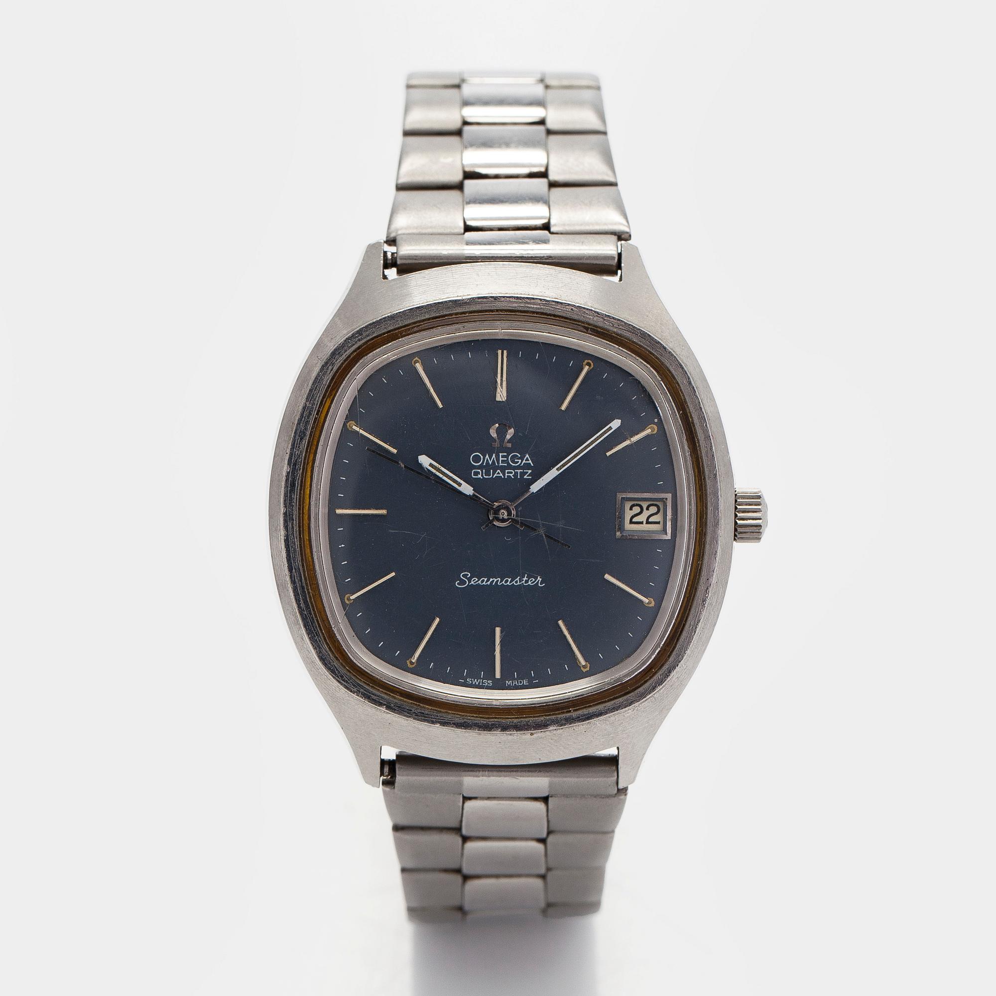 Omega, Seamaster, armbandsur, 37 x 40 mm,  stål, quartz, ca 1977.