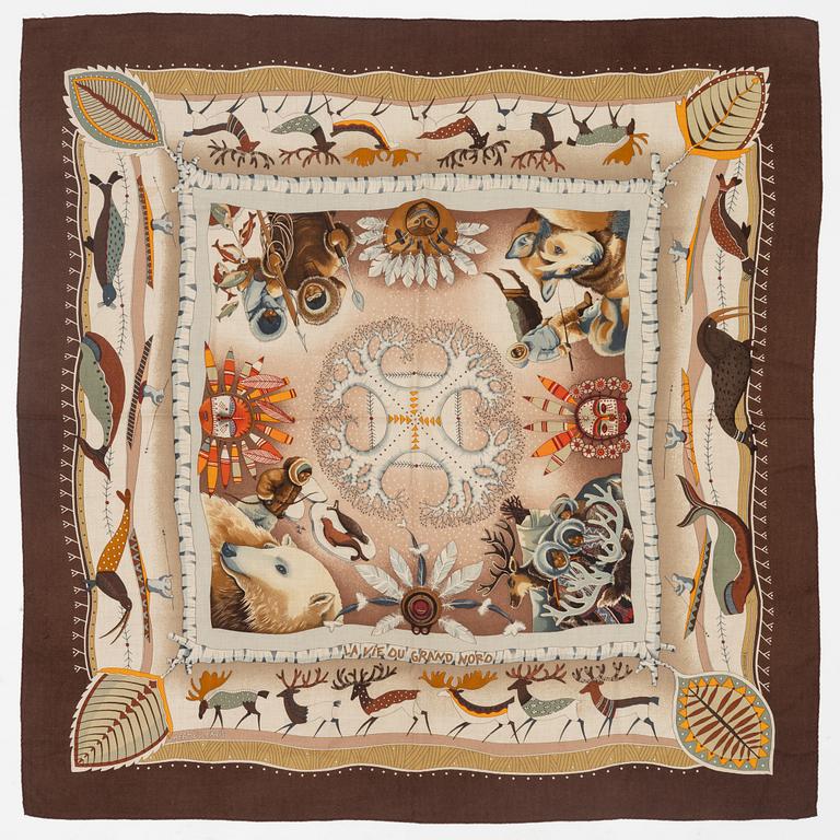 Hermès, a 'La Vie du Grand Nord' shawl.