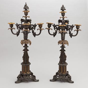 A pair of candelabra, second half of the 19th century.