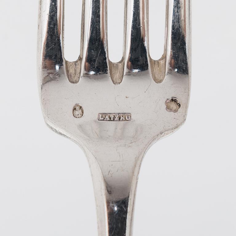 A 24-piece set of Latzko silver cutlery, Pest, Austro-Hungarian Empire 1878-1922.
