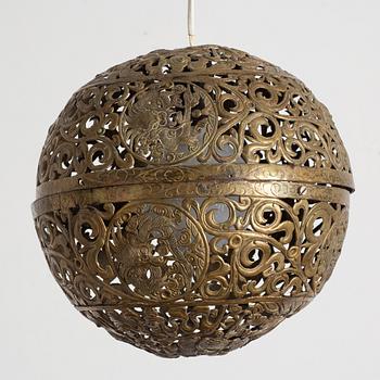 A Chinese brass lantern, Qing dynasty, late 19th century/around 1900.