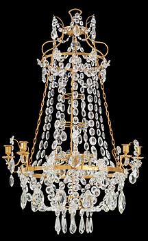 A Gustavian-style 19th/20th Century six-light chandelier.