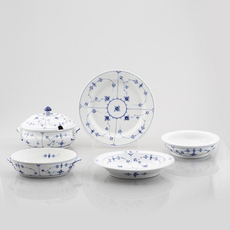 Royal Copenhagen, 6 pieces 'Blue Fluted', Denmark, late 19th century - 20th century.