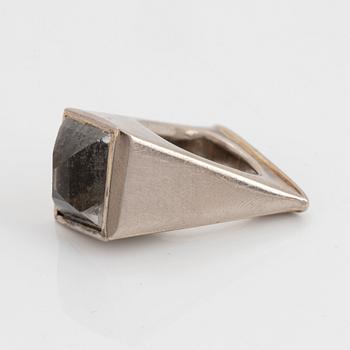 Vivianna Torun Bülow-Hübe, a white gold and facet cut rock crystal ring, executed in her own workshop 1964.