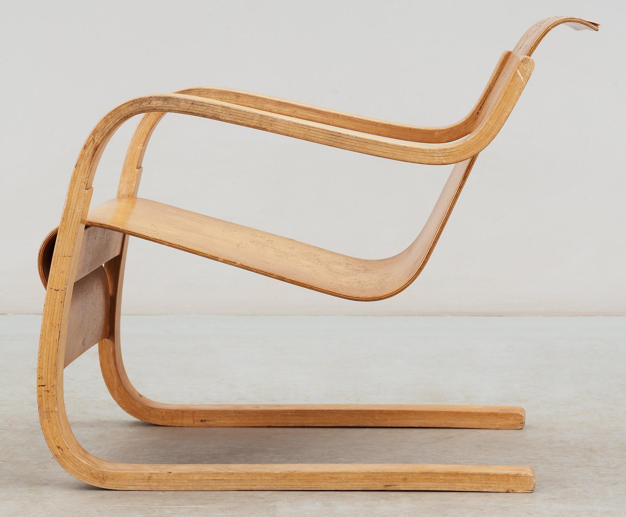 ALVAR AALTO, karmstol, modell 31, Huonekalu-ja Rakennustyötehdas Oy, Finland 1930-40-tal.