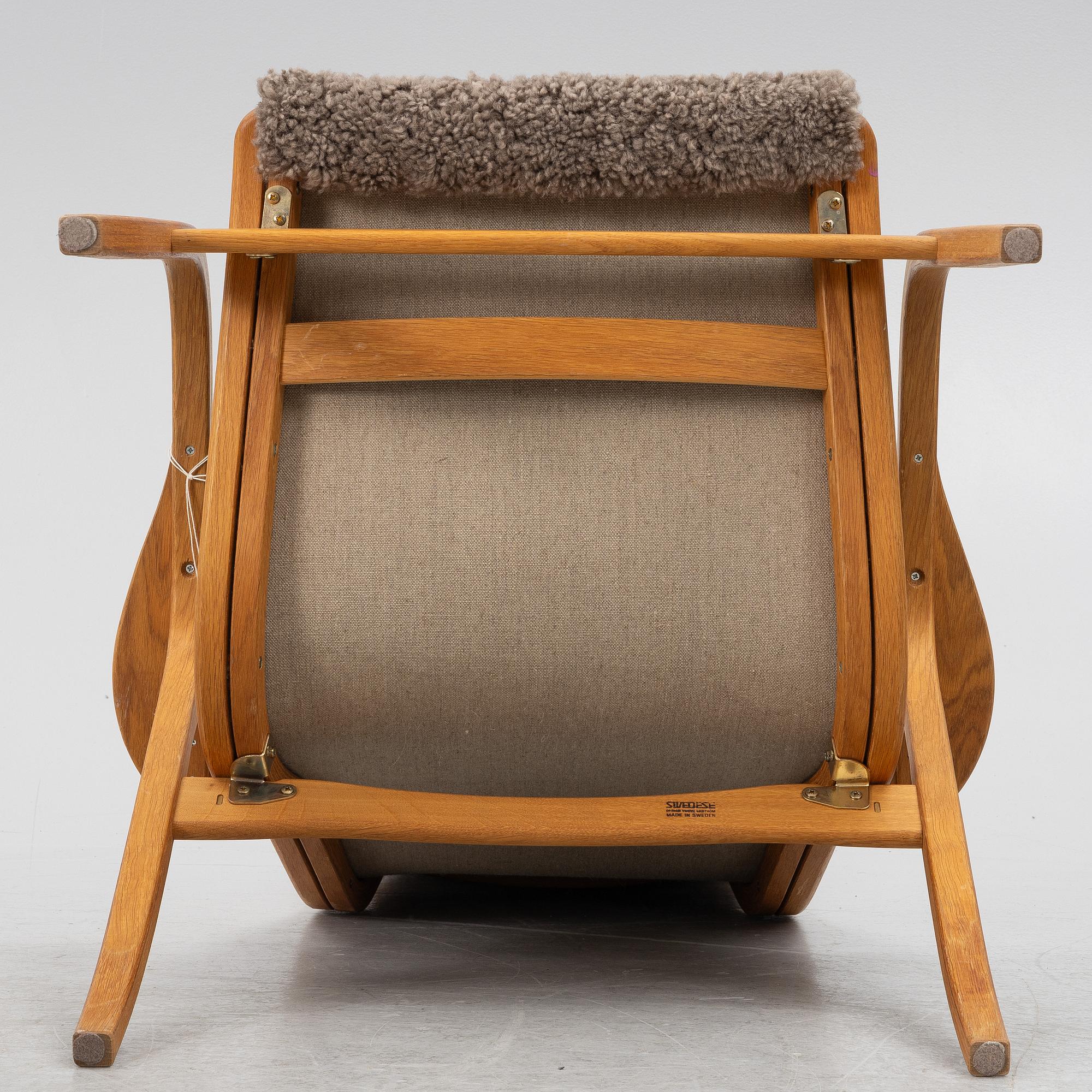 Yngve Ekström, fåtölj med fotpall, "Lamino", Swedese.