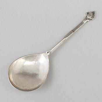 Christen Hansen möjligen, sked, silver, Bergen (mästare 1653).