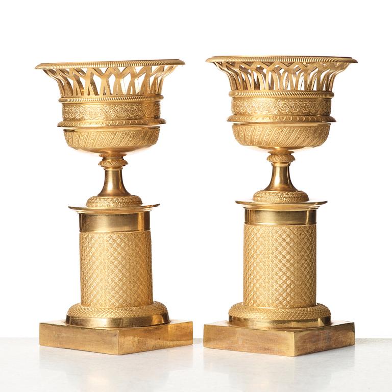 A pair of French Empire early 19th century centre pieces.