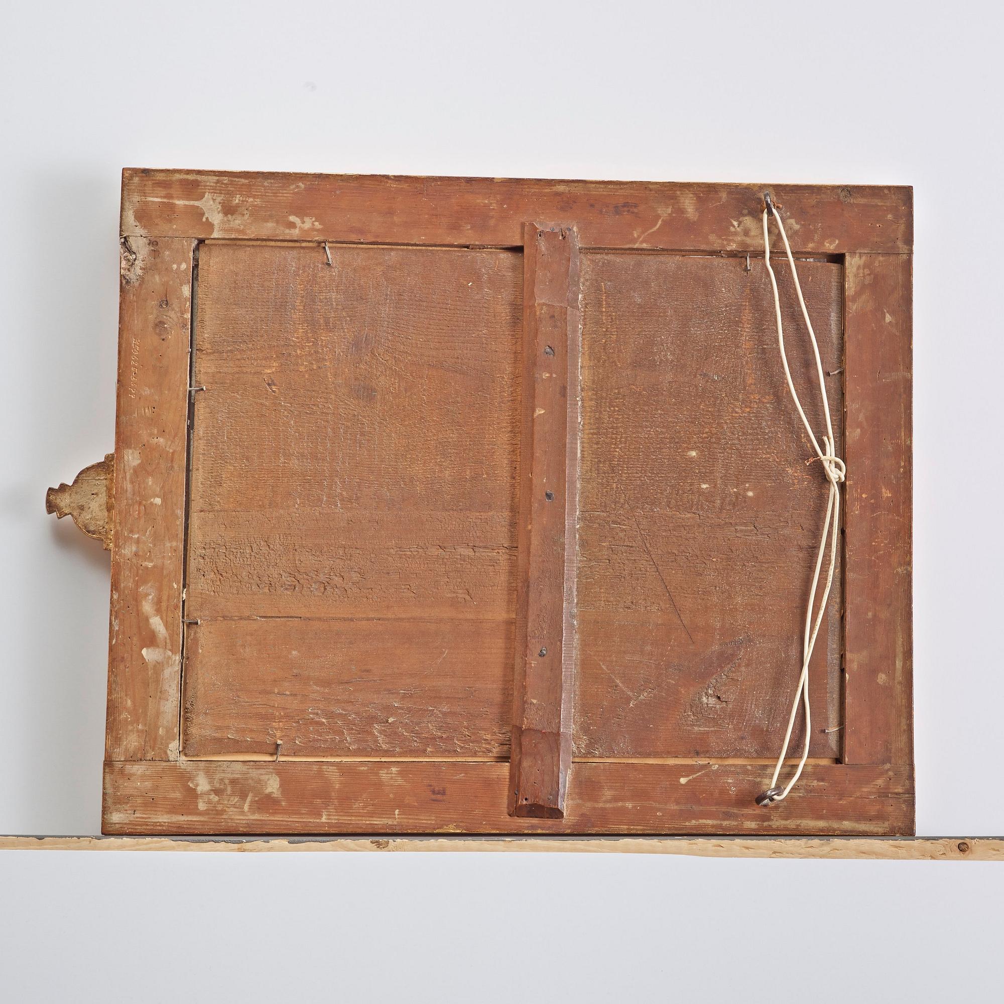 A pair of late Gustavian two-light girandole mirrors by I G Egelström, master 1790.