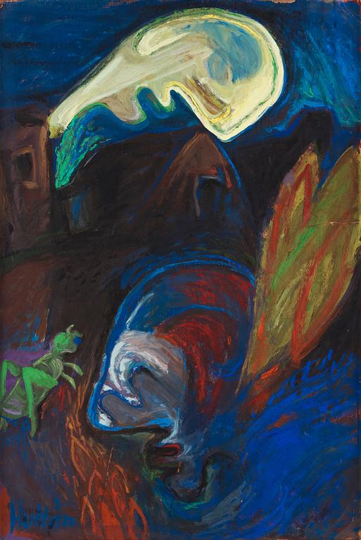 CO Hultén, gouache on panel, signed and executed 1940.
