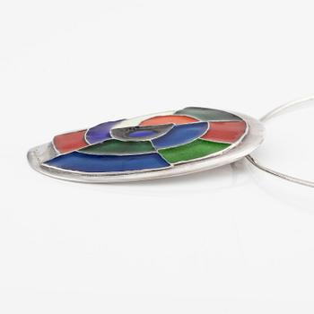 Sonia Delaunay, a pendant, silver with enamel, France 1985.