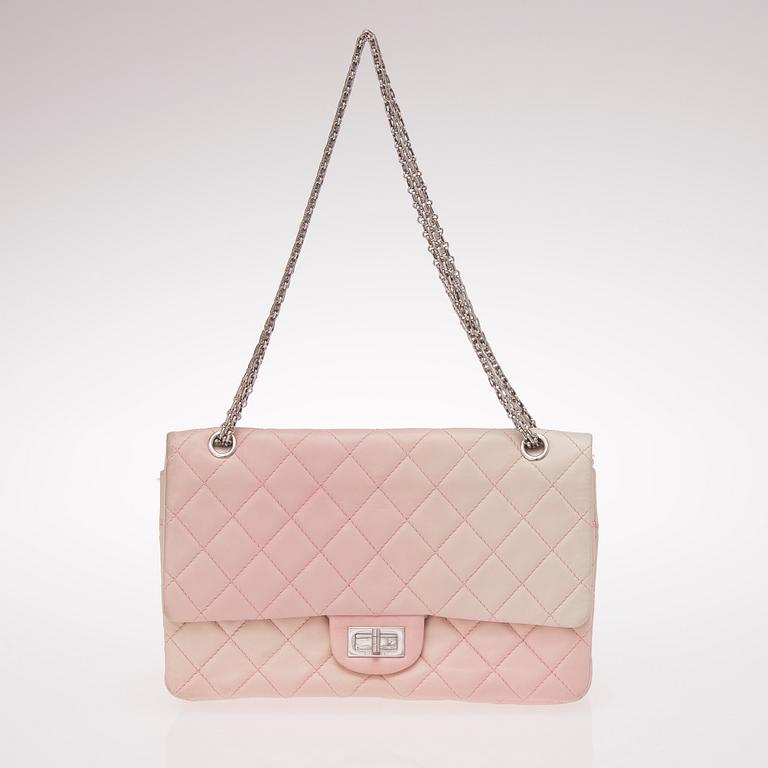 Pink White Ombre Degrade 2.55 Reissue 227 Jumbo Double Flap Bag.