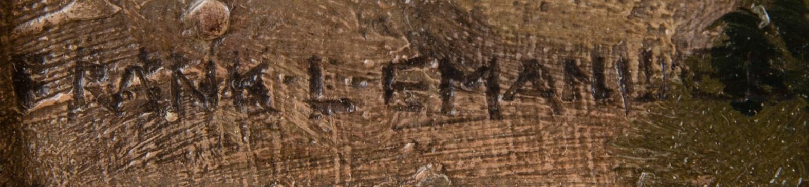 FRANK LEWIS EMANUEL, olja på pannå, signerad.