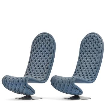 74. Verner Panton, a pair of "System 1-2-3" easy chairs, Fritz Hansen, Denmark, 1970s.