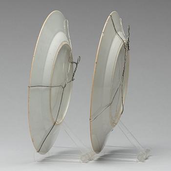 A pair of famille rose armorial dishes, Qing dynasty, Qianlong (1736-95).
