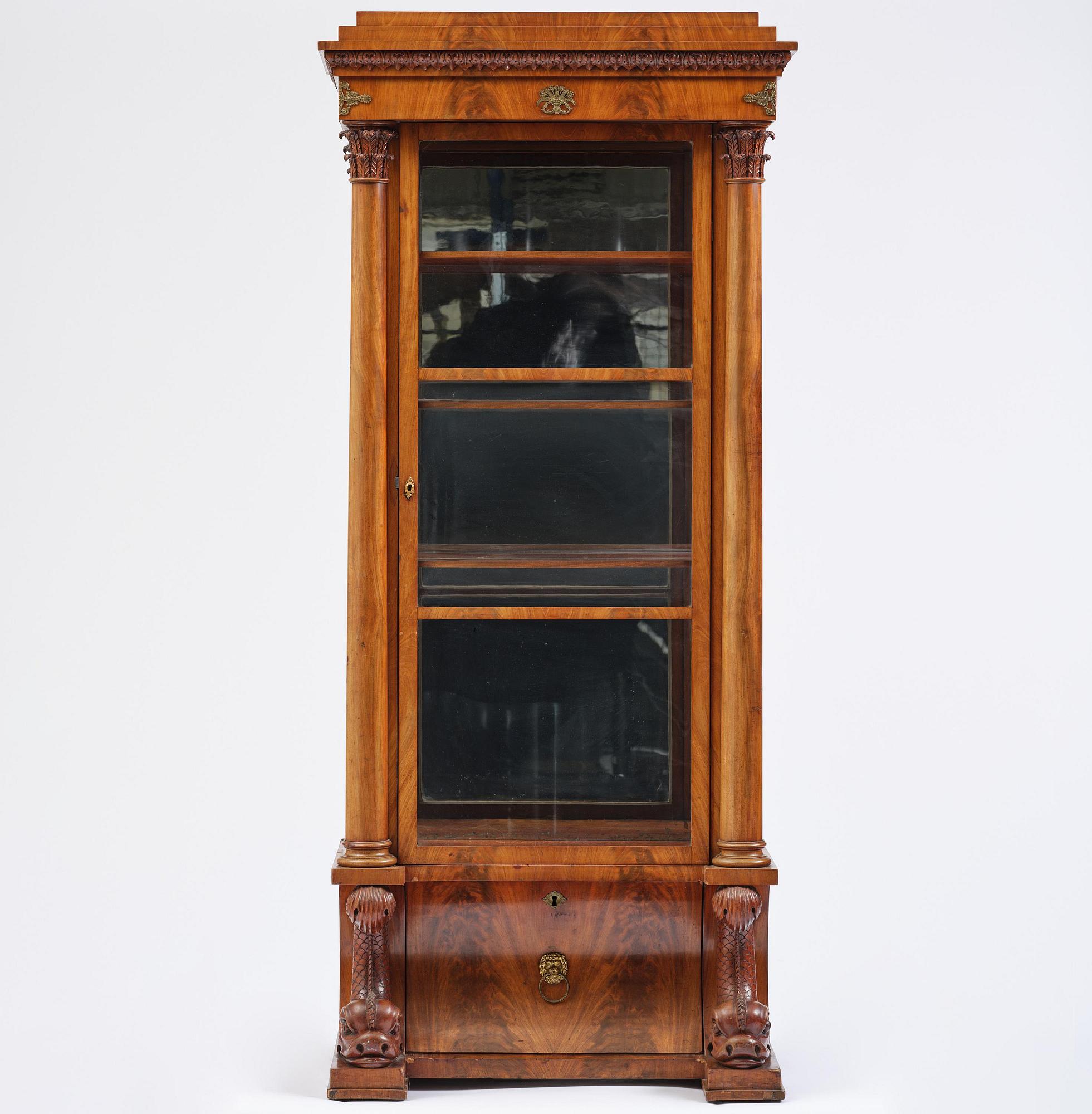 A Swedish Empire mahogany bibliothèque, ca 1830.