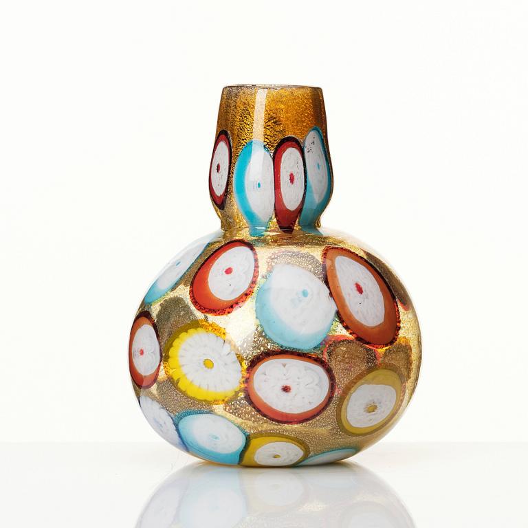 Giulio Radi,  a glass vase 'Reazione policrome', Ed A.Ve.M, Murano Italy 1950-60s.