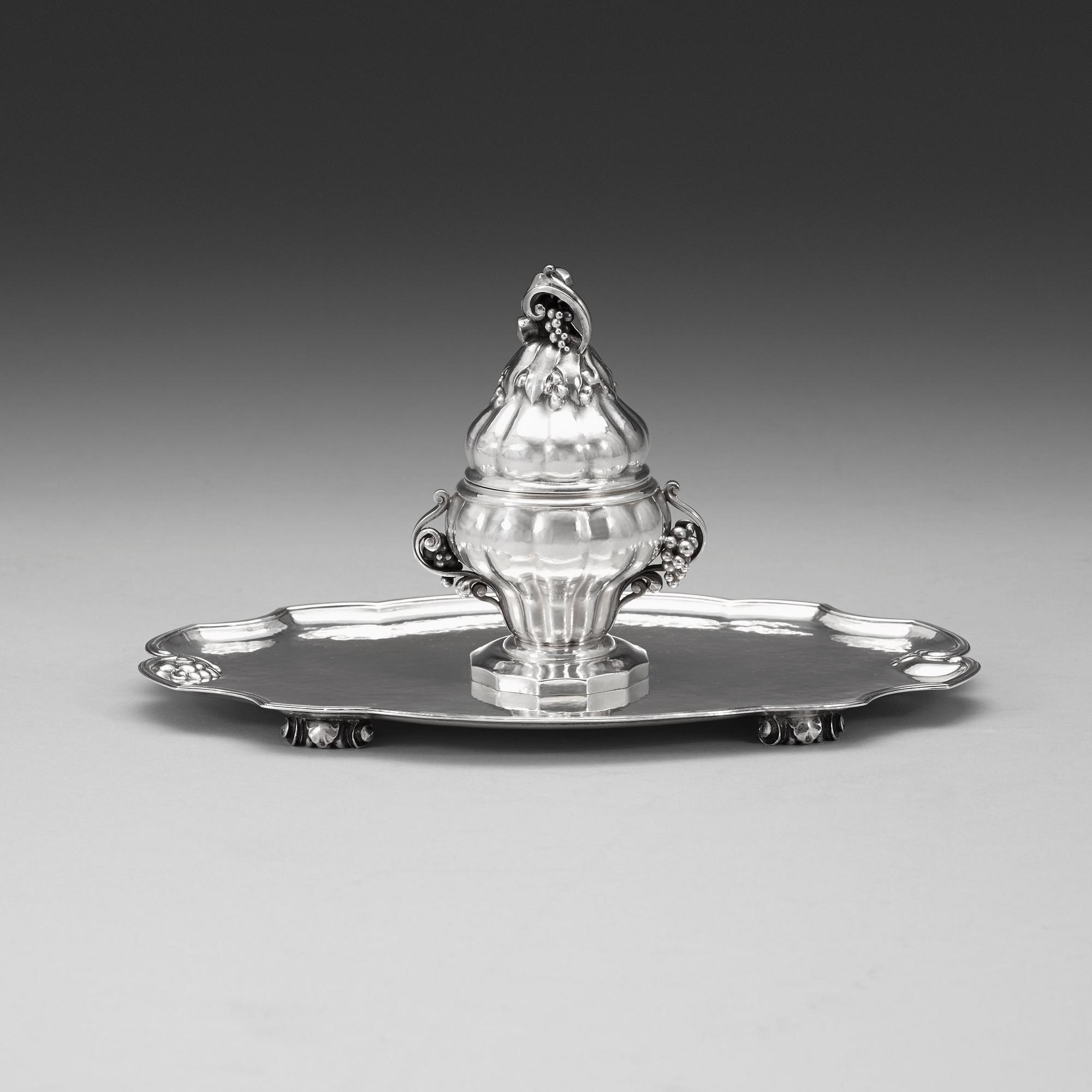 A Georg Jensen silver desk set, Copenhagen 1915-21.