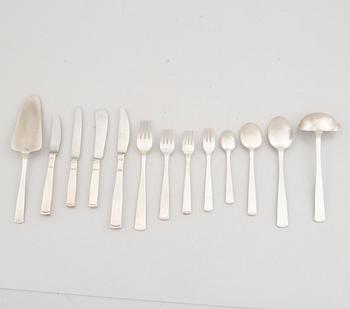 A Swedish Silver Cutlery, Jacob Ängman, 'Rosenholm', GAB, some Eskilstuna 1990 (92 pieces).