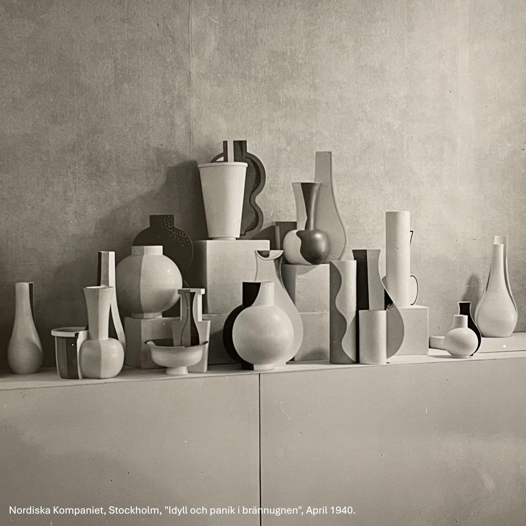 Wilhelm Kåge, an important "Surrea" stoneware vase, Gustavsberg, ca 1940.