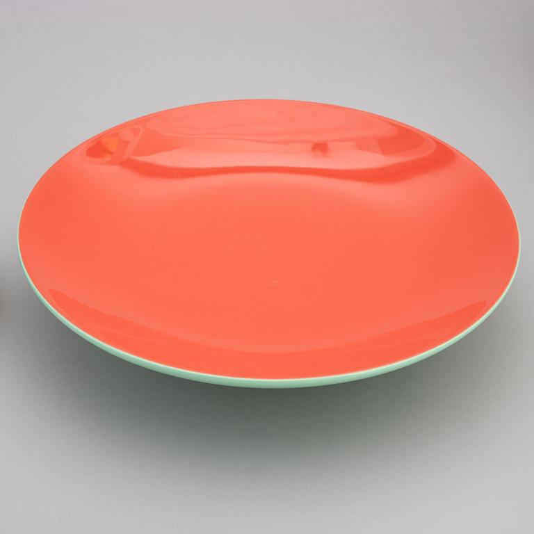 Alessandro Mendini, a 'Cuculi' bowl and two dishes, Zanotta, Italy, 1980's.