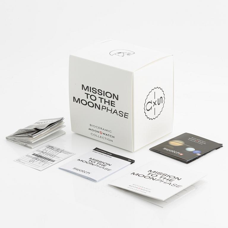 Omega/Swatch, MoonSwatch, Mission to the MoonPhase, "Snoopy", kronograf, armbandsur, 42 mm.